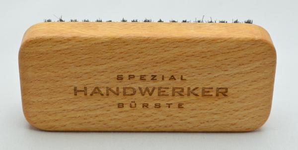 Handwerker Handwaschbürste, kräftige schwarze Naturborsten, 7 Reihen, Griffmulden für guten Halt.